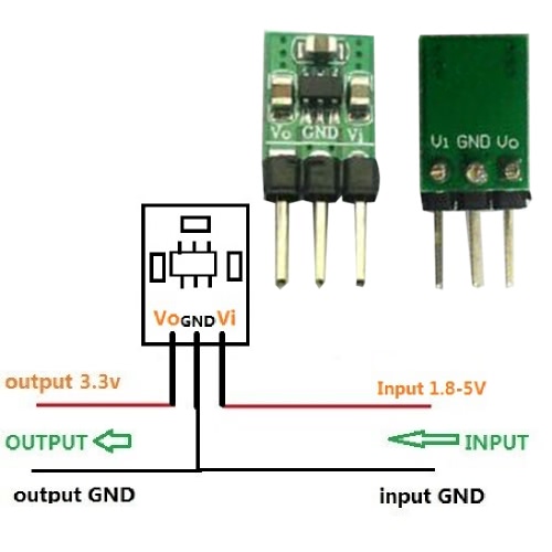

Mini 1.8V-5V to 3.3V Shift Module DC-DC Converter