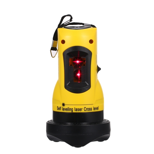 Household 2 Lines Cross Laser Level Device 360 Rotary Cross Line Leveling Can Be Used with Overrange Alarm Outdoor Receiver Vertical & Horizontal