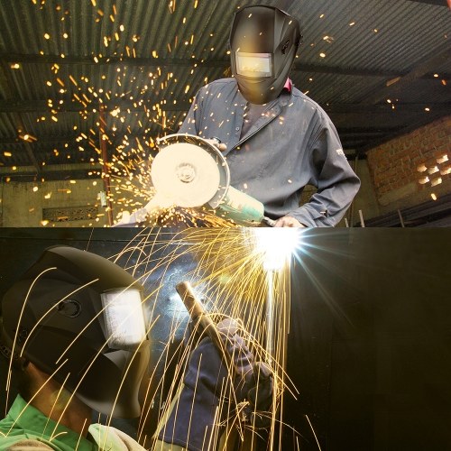 

Solar Power Auto Darkening Filter Welding Helmet TIG MIG with Adjustable Headband 4 Optical Sensors