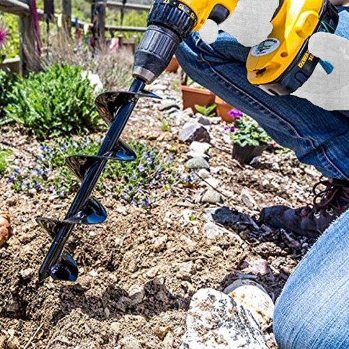 

Spiral Drill Bit Earth Auger Flower Bulb Auger Ground Hole Digger Drilling Yard Planting Weeding Bedding Tool
