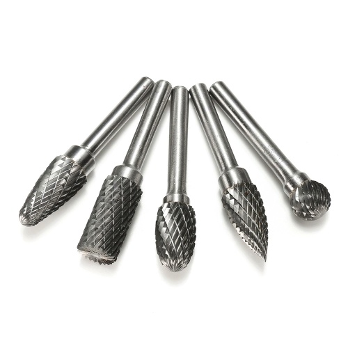 5Pcs 12mm Tip Tungsten Carbide Rotary Cutter Point Burr Die Grinder Bit 6mm Shank