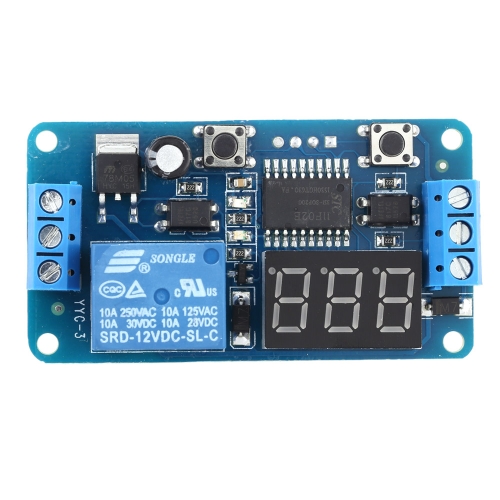 12V LED Display Digital disparador externo Delay Timer controle módulo relé interruptor