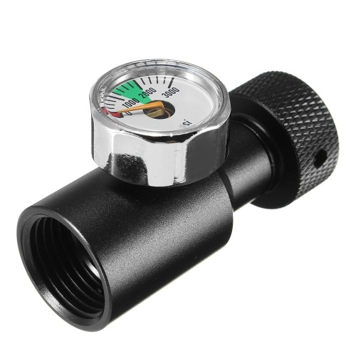 

Black Metal Co2 Adapter Air Regulator Fill Station Remote On/Off 3000psi Gauge
