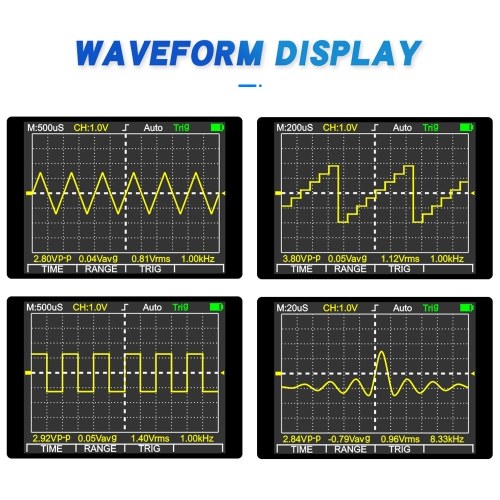 ET828 Intelligent Graphical Digital Oscilloscope Multimeter 2 in 1 with 2.4 Inches Color Screen 1MHz Bandwidth 2.5Msps Sampling Rate for DIY and Electronic Test 