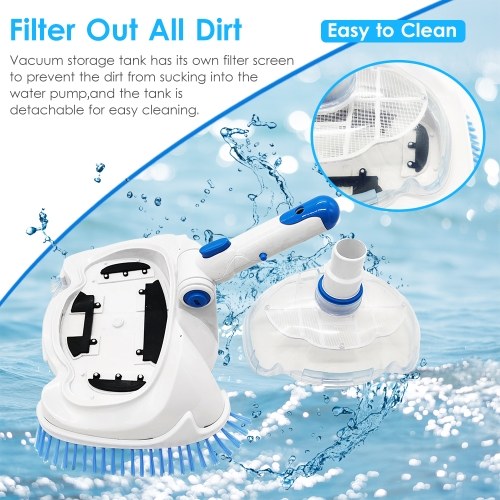 

Transparent Pool Vacuum Head Inground Above Ground Swimming Pool Vacuum Brush Head Spa Vinyl Pool Vacuum Attachment with Weighted Base and Brushes