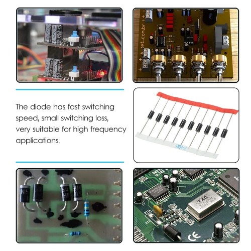 

KKmoon 200pcs Fast Switching Schottky Diode Assorted Kit Rectifier Diodes SBD Diode 1N4001 1N4004 1N4007 UF4007 1N5404 1N5406 1N5408 1N5817 1N5819 1N5822 1N4148 FR107 FR207 RL207