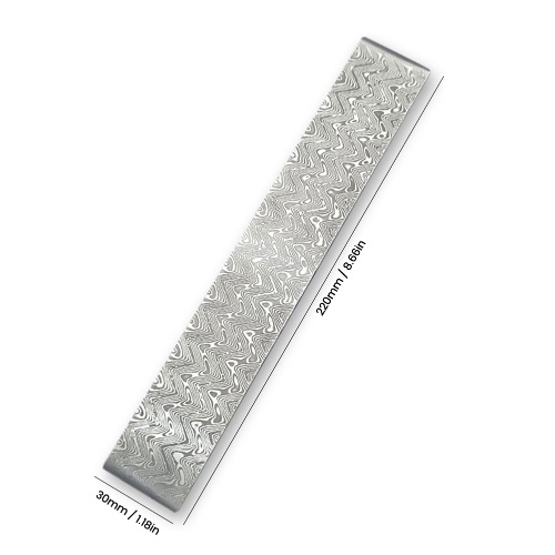

Damascus Steel Billet Patterned Steel Cutter Embryo Forging Materials Quenched Smoothed for Cutter DIY Multipurpose Material