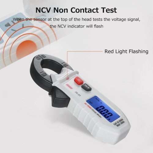 

CEM FC-21 Mini AC TRMS Clamp Meter NCV LCD Digital Clamp Type Multimeter 300A AC Current Measuring with Data Hold Backlight Auto-off