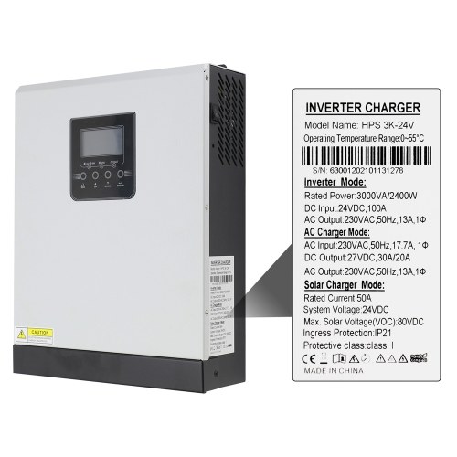 

3000VA 2400W Солнечный инвертор Чистая синусоида Солнечный инвертор для домашней солнечной системы