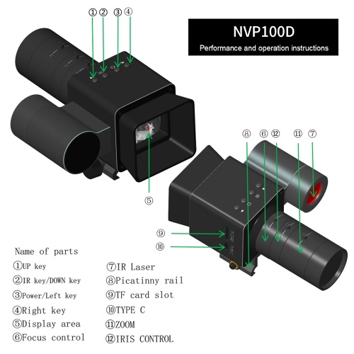1080P Portable Night-Visions Device Day Night Use 1.54Inch Display Photo Taking Video Recording Infrared Digital Vedio Camera for Outdoor Fishing Boating Observation 