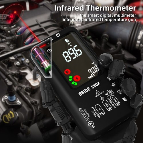 BSIDE Digital Multimeter Infrared Thermometer LCD Color Display Handheld Multimeter 