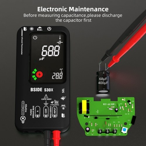 BSIDE Digital Multimeter Infrared Thermometer LCD Color Display Handheld Multimeter 