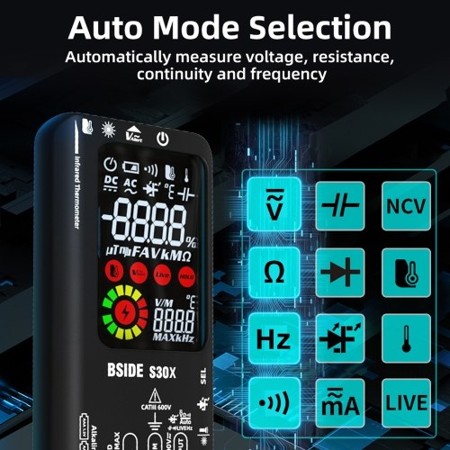 BSIDE Digital Multimeter Infrared Thermometer LCD Color Display Handheld Multimeter 