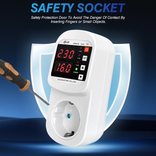 Automatic Voltage and Current Protector Socket LED Display Multifunctional Refrigerator Protecting Socket with Automatic Reset Function 