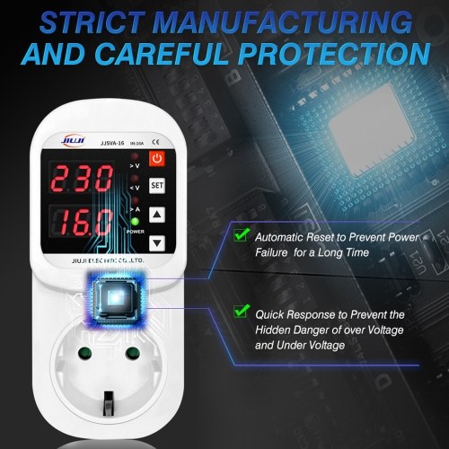 Automatic Voltage and Current Protector Socket LED Display Multifunctional Refrigerator Protecting Socket with Automatic Reset Function 
