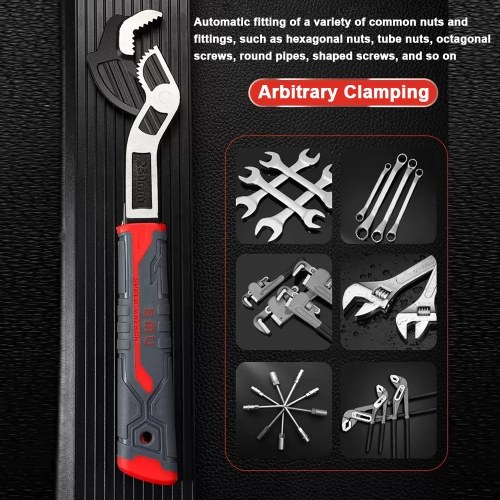 Multifunctional Wrench 40CR Chromium Vanadium Steel Self-Adjusting Wrench Quick Opening Tube Universal Wrench Combination Tool Kit 