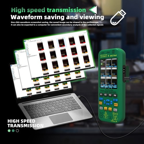 BSIDE 3in1 Handheld Graph Multimeter Oscilloscope Signal Source 3.98-inch TFT IPS Display Voltage Current Capacitance Frequency Resistance Continuity Diode Tester 25Mhz Bandwidth 250MSa/s Sampling Rate with On-Off Buzzer Waveform Save and View Function fo 