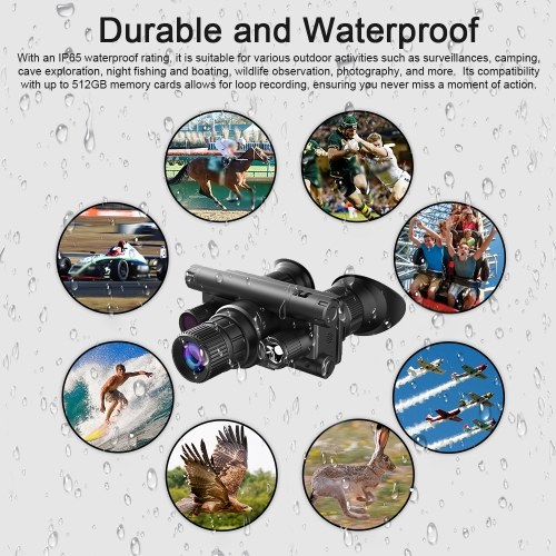 Monocular Night Vision Device 40MP 4K Digital Infrared Telescope 600m Night Vision Distance Support Photo Video Recording 5X Optical Magnification 8X Digital Zoom for Outdoor Camping Huntings Night Observation Boating 