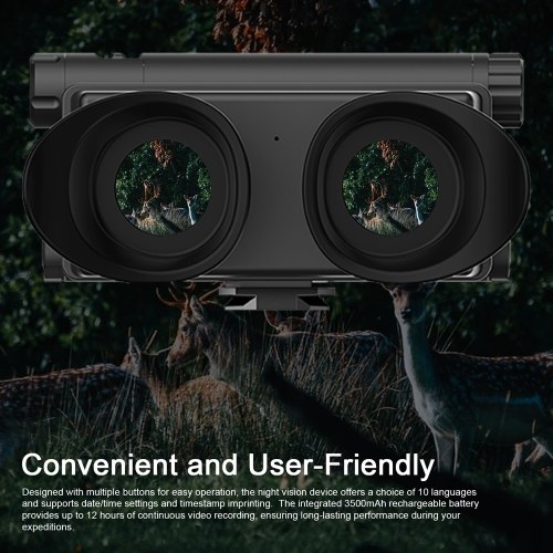 Monocular Night Vision Device 40MP 4K Digital Infrared Telescope 600m Night Vision Distance Support Photo Video Recording 5X Optical Magnification 8X Digital Zoom for Outdoor Camping Huntings Night Observation Boating 