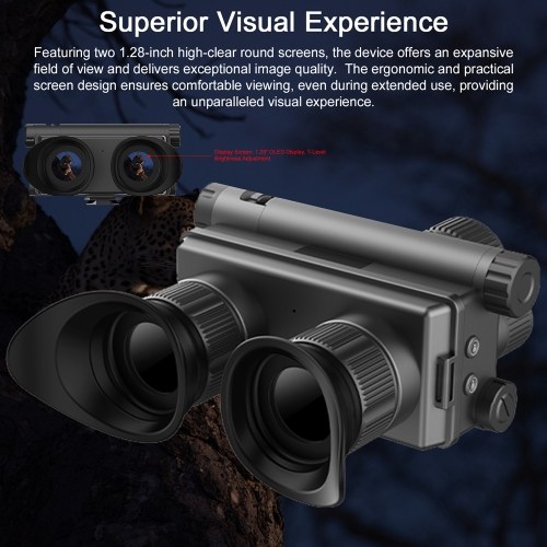 Monocular Night Vision Device 40MP 4K Digital Infrared Telescope 600m Night Vision Distance Support Photo Video Recording 5X Optical Magnification 8X Digital Zoom for Outdoor Camping Huntings Night Observation Boating 