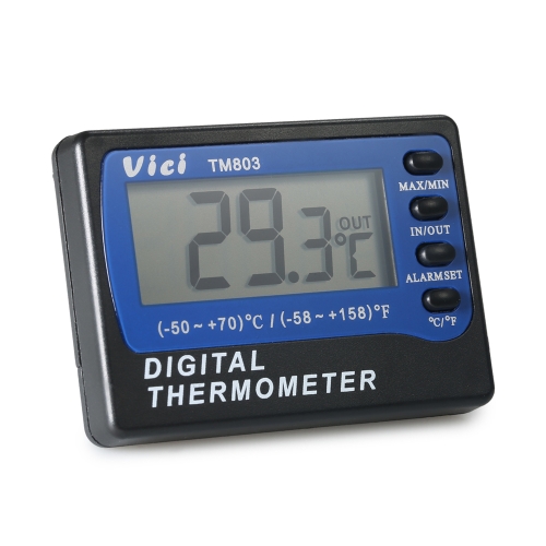Vici Mini LCD Digital Thermometer Temperature Meter Celsius Fahrenheit Degree In Out Fridge Freezer Thermometer with Probe Max Min Value Display 