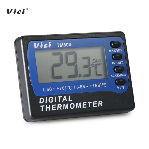Vici Mini LCD Digital Thermometer Temperature Meter Celsius Fahrenheit Degree In Out Fridge Freezer Thermometer with Probe Max Min Value Display 