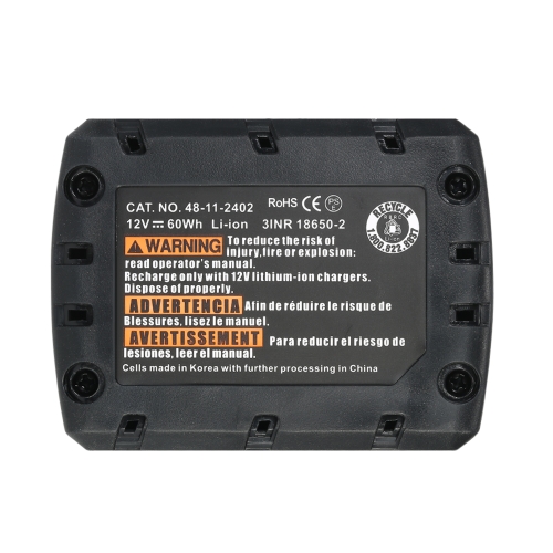 

12V 5.0Ah Li-ion Battery M12 Replacement Lithium-ion Battery Pack for Milwaukee M12 Cordless Tools 48-11-2401 48-11-2402 Power Too