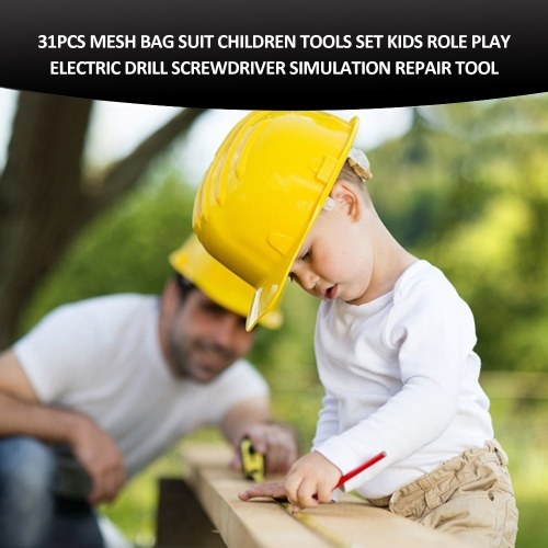 

31pcs Mesh Bag Suit Children Tools Set Drill Screwdriver