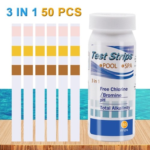 

6 In1 Swimming Pool SPA Test Strips Chlorine pH Alkalinity Water Hardness 50Pcs
