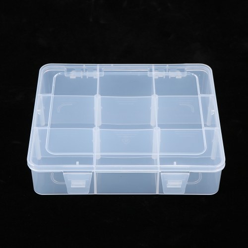 

Portable Transparent Lastics Box 9 Grids Dismountable Vertical Partition Elements Storage Box