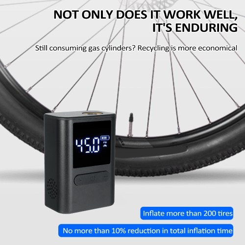 Bike Pump Electric Bicycle Pump Portable Tire Inflator Air Pump for Bikes 100PSI High Pressure Guage 1000mAh Mini Bike Pump for Bikes Cars Motorcycles Balls Swimming laps 