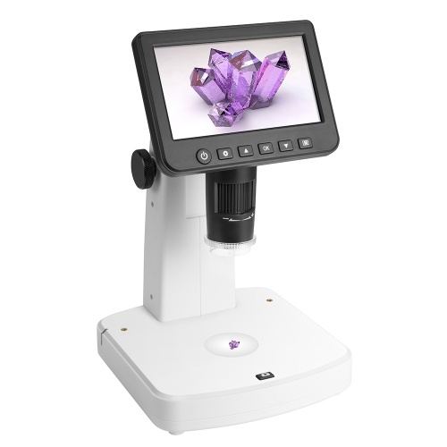 LCD Digital Microscope Professional Portable 5'' LCD Display 1080P Full HDTV Output Electron Microscope with Polarizer