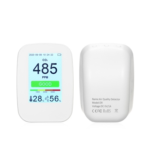 Desktop CO2/RH/Temp. 3-in-1 Multifunctional Air Quality Detector Indoor/Outdoor CO2 Meter Temperature Humidity Monitor CO2 Tester with 65534 Groups Data Logger Rechargeable Battery 3.5-inch Colored Digital Display for Home Office Car
Desktop CO2/RH/Temp. 3-in-1 Multifunctional Air Quality Detector Indoor/Outdoor CO2 Meter Temperature Humidity Monitor CO2 Tester with 65534 Groups Data Logger Rechargeable Battery 3.5-inch Colored Digital Display for Home Office Car