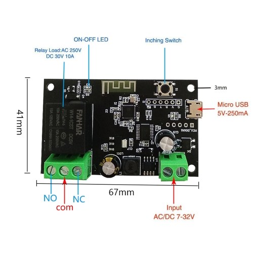 

1CH Tuya Intelligent Wireless Mini Gate-way Home Control Center Household Portable Tool Compatible with Tuya Alexa Google Home Wireless Fidelity Switch Module