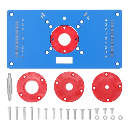 Holzbearbeitung Graviermaschine Flip Board Fräs- und Schlitzwerkzeug Trimmmaschine Holzbearbeitungswerkzeug Multifunktionaler Frästisch Tischplatte mit 4 Ringen