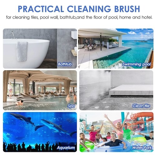 10-Inch Pool Brush Head Pool Cleaning Tool Cleaning Brush Replacement Bristles for Inground Above Ground Vinyl Pools Tub Bathroom