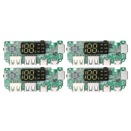 KKmoon 4pcs Dual USB 5V 2.4A Mobile Power Bank Module DIY Charging Module Board