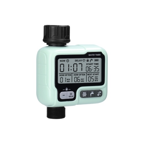 Controlador de irrigação automático inteligente IPX5 à prova d'água Home Garden Water Timer Controlador de sistema de irrigação por gotejamento automático Bloqueio para crianças Rega manual Dia chuvoso Rega atrasada para torneiras de mangueira de 1/2 polegada