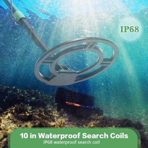 Metal Detector for Kids & Adults, Higher Accuracy Metal Detectors with LCD Display, Adjustable Stem, 4 Modes, 10`` Search Coil Detector for Gold, Silver, Coin, Treasure Hunting Green 
