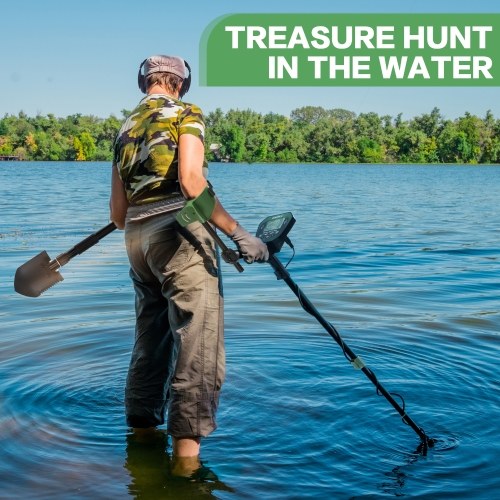 Metal Detector for Kids & Adults, Higher Accuracy Metal Detectors with LCD Display, Adjustable Stem, 4 Modes, 10`` Search Coil Detector for Gold, Silver, Coin, Treasure Hunting Green 