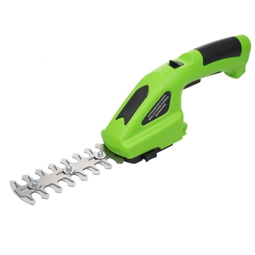Cordless Hedge Trimmer, 2-in-1 Handheld Hedge Trimmer, 7.2V Electric Grass Trimmer with USB Charging Cable, Lightweight & Portable Grass Shear for Garden Yard Lawn 