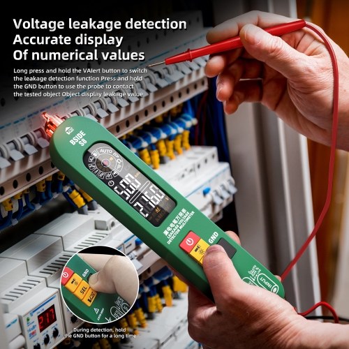BSIDE S8 3in1 Handheld Multimeter Electrical Test Pen Thermometer Digital 6000 Counts Multimeter Leakage Test Pen EBTN Color Backllight Display Handheld Multimeter Professional Voltage Current Capacitance Resistance Frequency Diode Duty Cycle Tester Tempe 