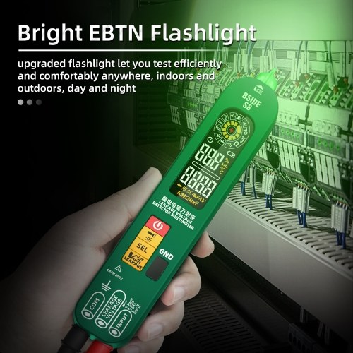 BSIDE S8 3in1 Handheld Multimeter Electrical Test Pen Thermometer Digital 6000 Counts Multimeter Leakage Test Pen EBTN Color Backllight Display Handheld Multimeter Professional Voltage Current Capacitance Resistance Frequency Diode Duty Cycle Tester Tempe 