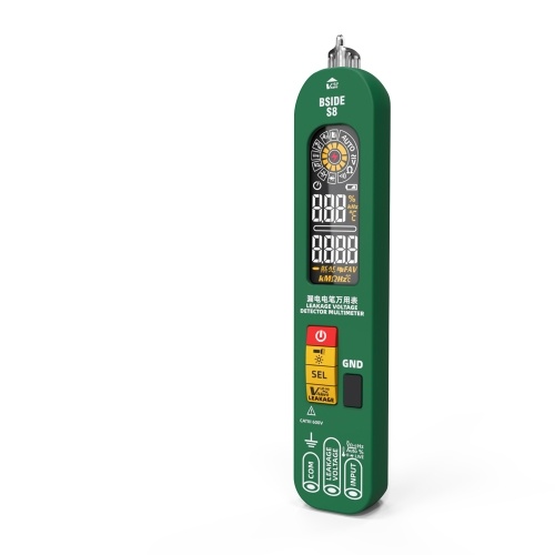 BSIDE S8 3in1 Handheld Multimeter Electrical Test Pen Thermometer Digital 6000 Counts Multimeter Leakage Test Pen EBTN Color Backllight Display Handheld Multimeter Professional Voltage Current Capacitance Resistance Frequency Diode Duty Cycle Tester Tempe 
