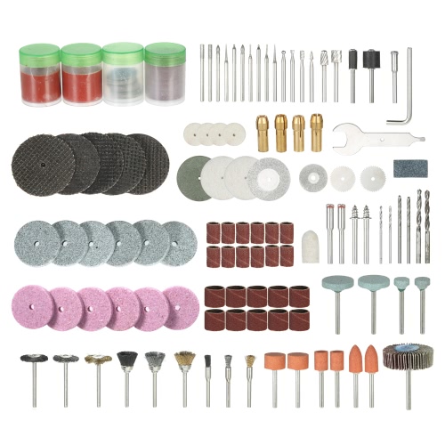 166PCS 1/8 "Accessori per utensili rotativi del tronco Impostamento della levigatura Lavorazione di lucidatura Taglio di taglio del bit per Dremel Grinder