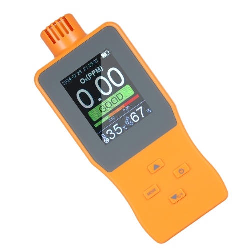 O3 Ozone Detector Analyzer Portable Outdoor Indoor Air Quality Meter Multifunctional Air Quality Monitor Temperature Humidity Gauge with Full Color LCD Screen Adjustable Alarm Threshold 