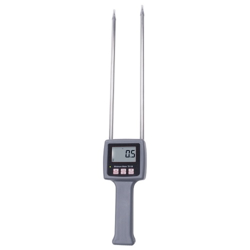 TK100 Moisture Meter Multifunctional Fibre Moisture Test Meter 0-80% Probe Humidity Tester Portable Water Content Analyzer for Tea Corn Straw Bran Soybean Rice 