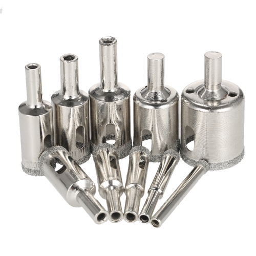 10PCS 6-30mm Glass Hole Saw Kit Diamond Coated Core Hole Saw Marble Drill Bit Azulejo de cerâmica Glass Porcelain Drilling