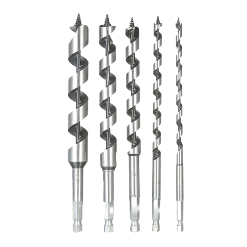 

5PCS 200mm Super Long Auger Drill Bits Quick Change Hexagonal Shank Woodworking Auger Bits Set Good Quality Power Tools