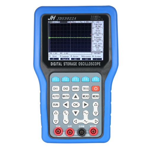 

Multi-functional Handheld Digital Storage Oscilloscope 2 Channels Scope Meter 30MHz or 50MHz 250MSa/s or 500MSa/s Multimeter with Signal Generator